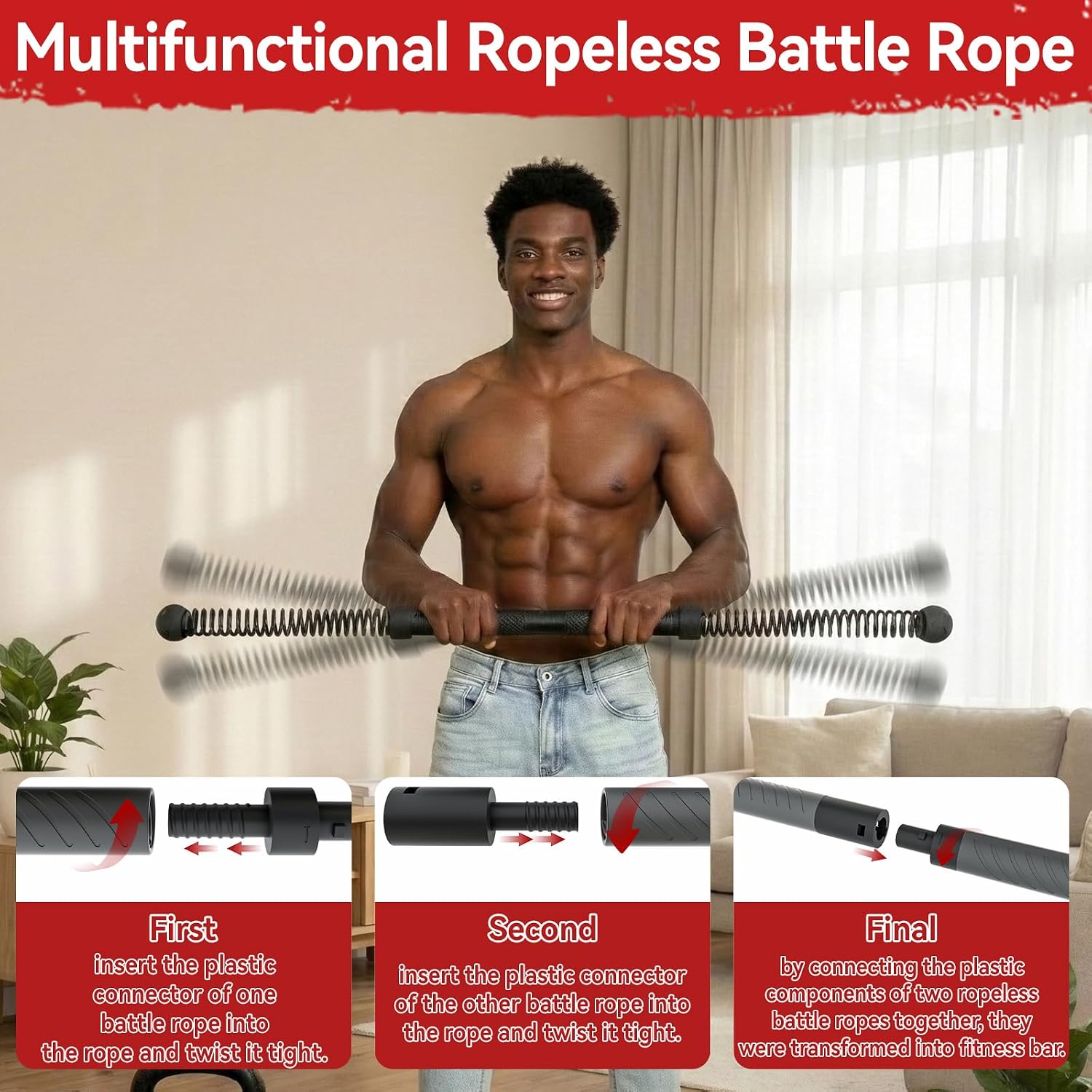 2-in-1 Upgraded Cordless Battl - Crossfit Training Gear 评论和价格